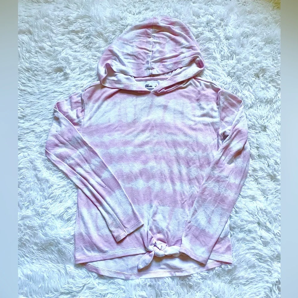 Girls Hoodie Sz large Bleach Tie Dye Epic threads lightweight long sleeve knot